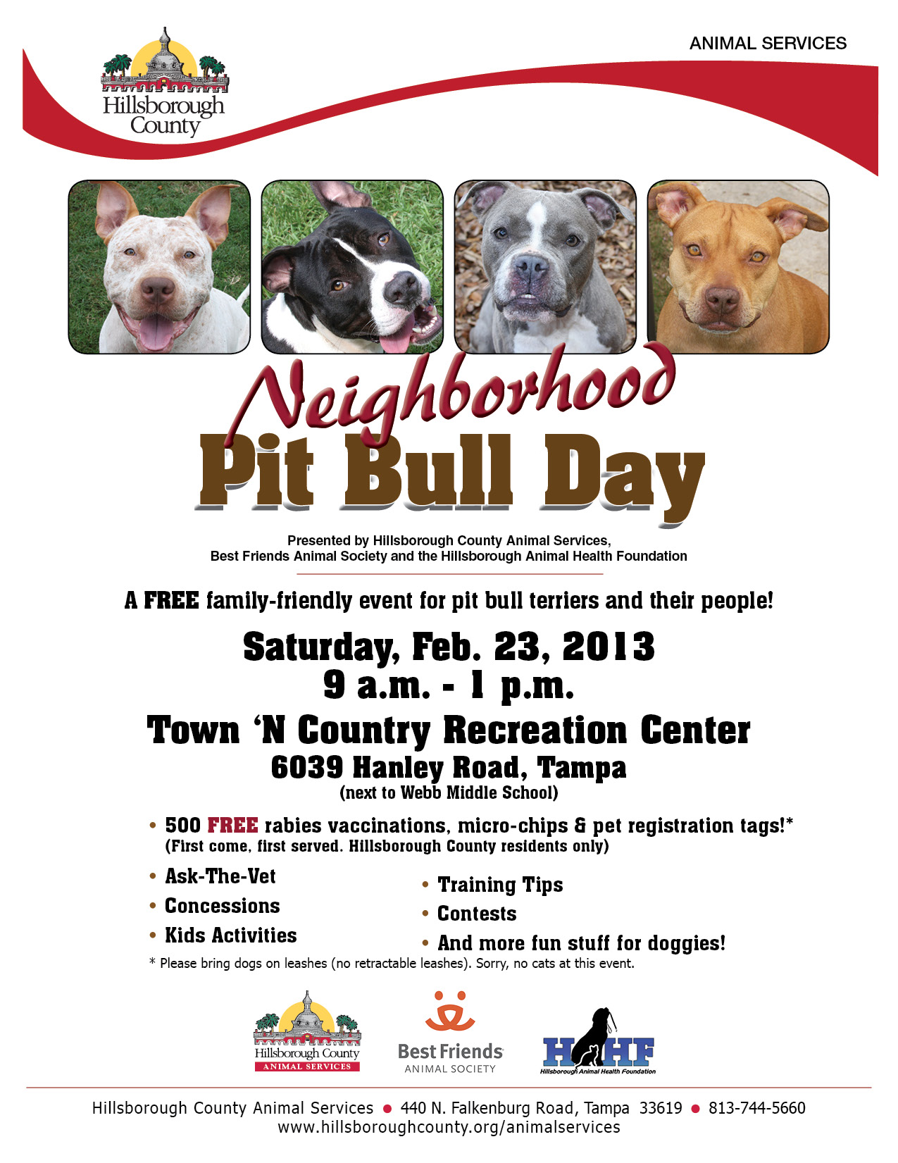 pit bull flyer hahf pet vaccination day flyer